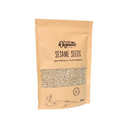 sesame seeds side view pack purely organic