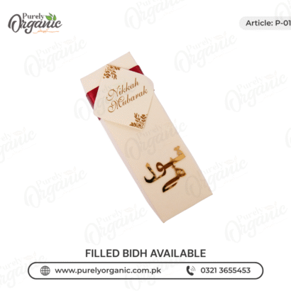 bid box with tag and qabool hai front view - purely organic