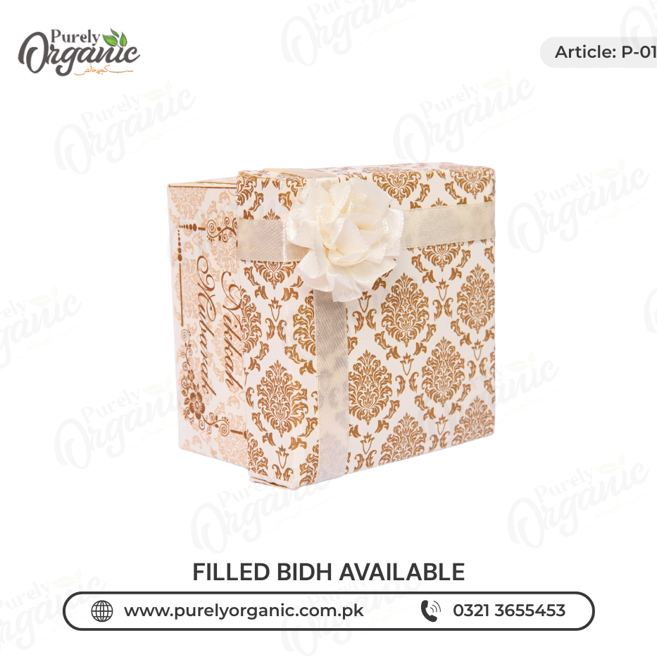 floral bid box with flower and customised name option - purely organic