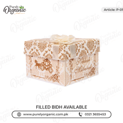 floral bid box with flower top view - purely organic