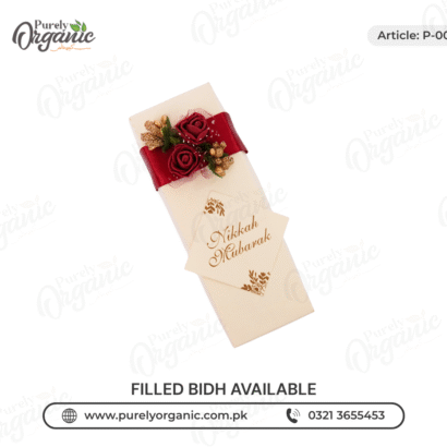 premium bidh box with flower and card - purely organic