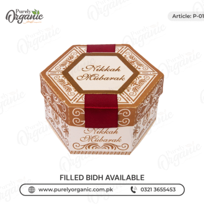 premium nikah favor box with tag and ribbon - purely organic