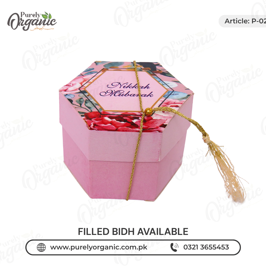 print bid box with tag- purely organic