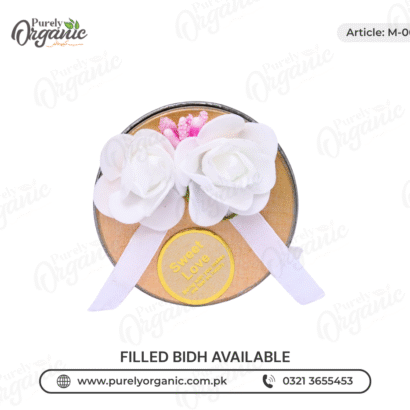 tin bid box for nikkah with flower - purely organic