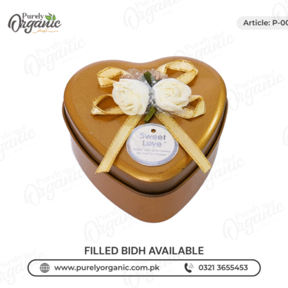 tin heart bidh box with flower imported - Purely Organic