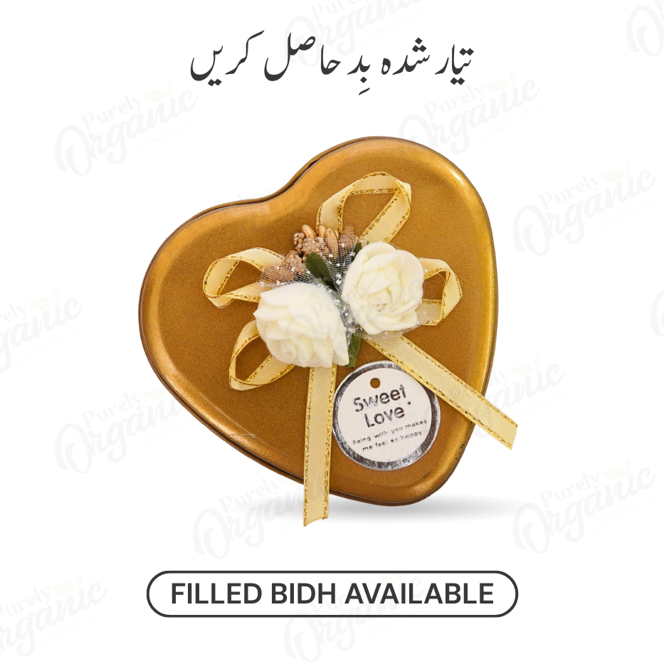 tin heart metal bidh box with flower imported - Purely Organic