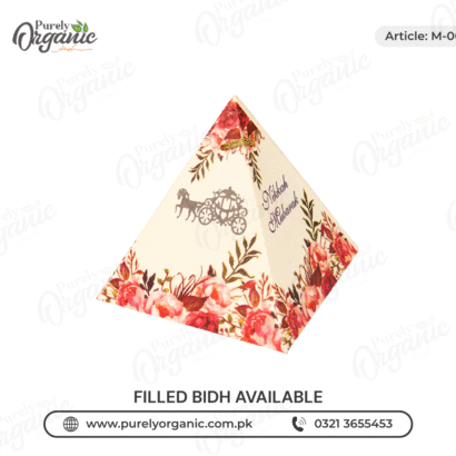 triangle nikah favor box with floral pattern m004 - purely organic