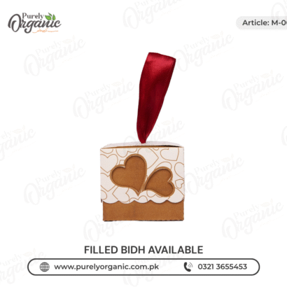 wedding bid box with red ribbon m005 - purely organic